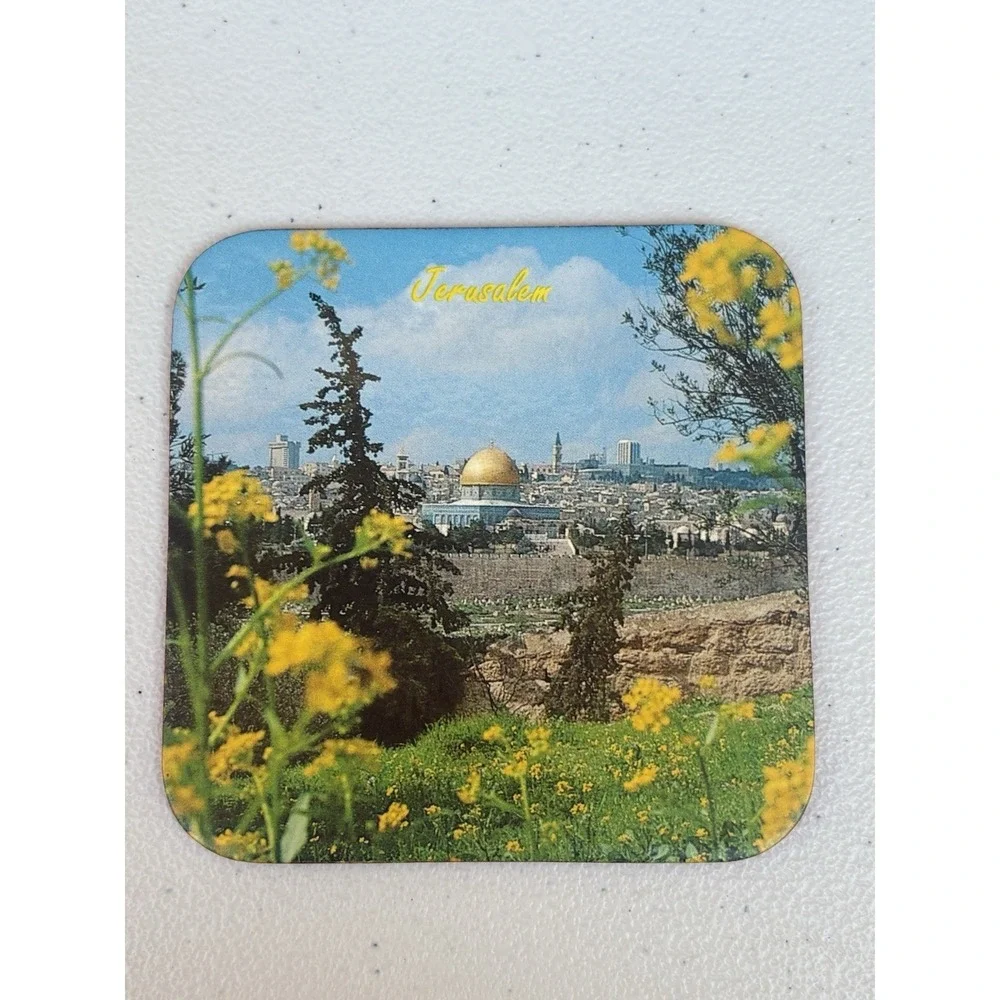Drink Coasters‎ Jerusalem themed Set of 6 Vintage iconic historical sites 4 x 4